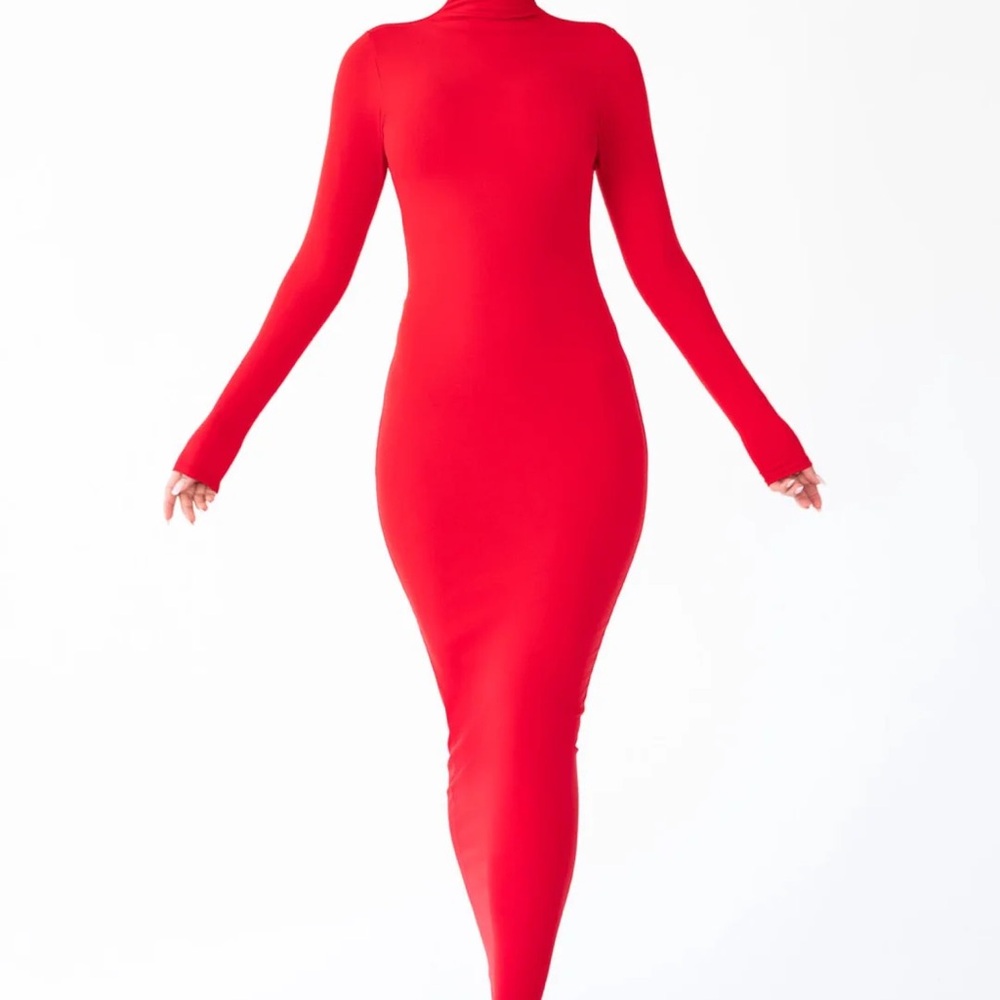 Lips + Honey Red Leona Dress